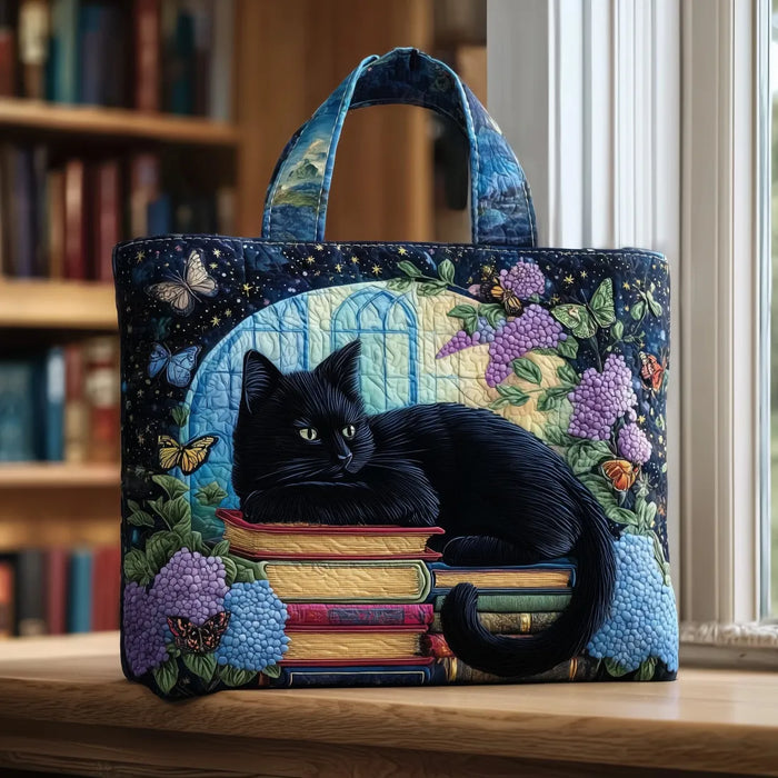 Black Cat on Books - Artisan Bag
