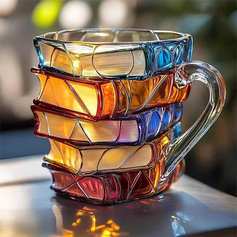 Taza Única Artesanal 3D Felicidad para Aficionados a la Lectura
