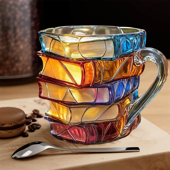 Taza Única Artesanal 3D Felicidad para Aficionados a la Lectura