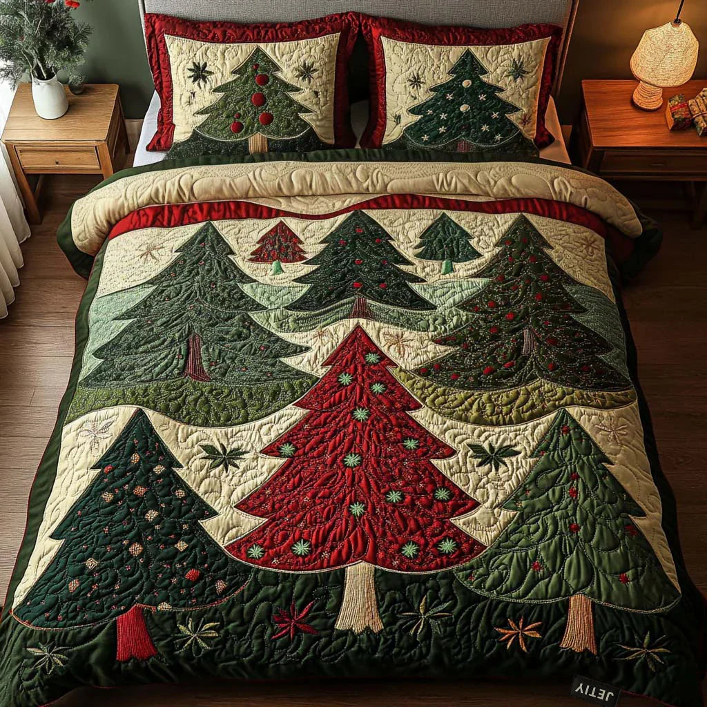 Conjunto de ropa de cama acolchada de 3 piezas - Bosque de la alegría