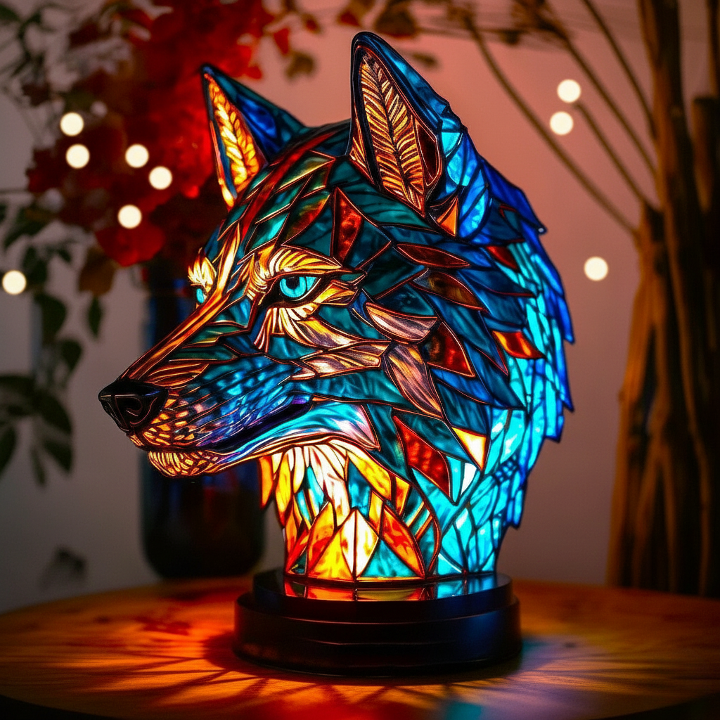 Lámpara Encantadora en Forma de Lobo Bo