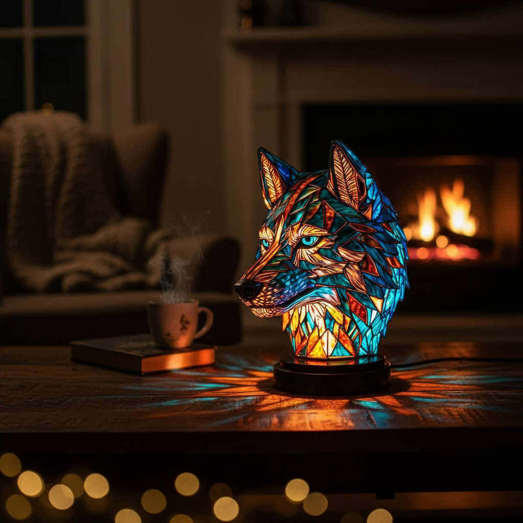 Lámpara Encantadora en Forma de Lobo Bo