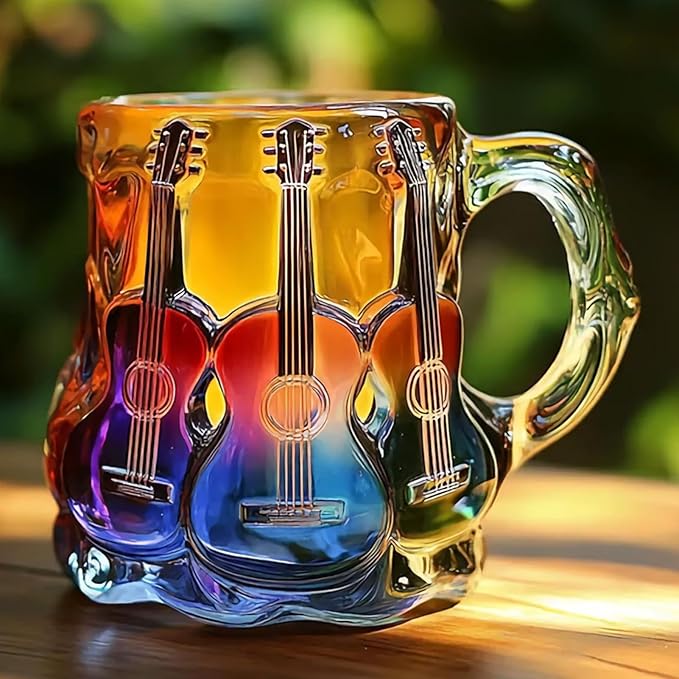 Taza Artesanal con Arte de Guitarra en 3D