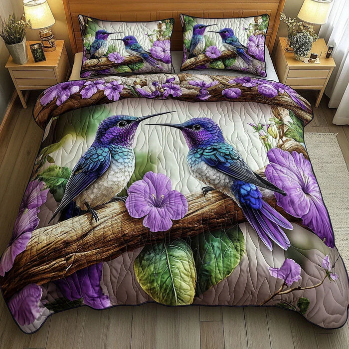 Conjunto de ropa de cama acolchada de 3 piezas - Refugio de Aves