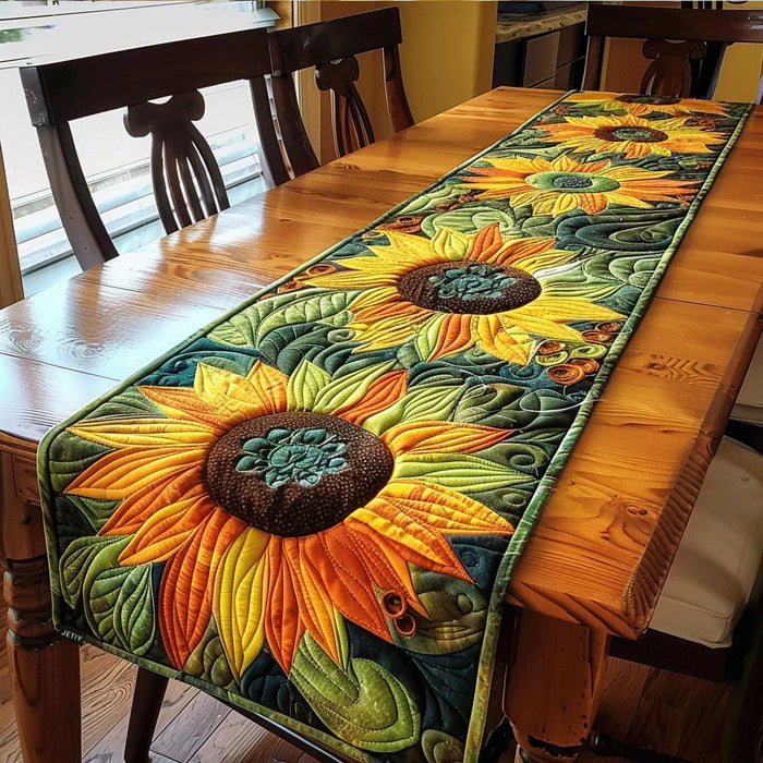 Camino de mesa acolchado - Jardín de Girasoles Artístico