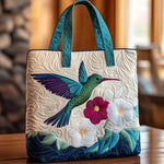 Quilted Pouch - Hummingbird and White Flower
