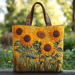Quilted Classic Handbag - Sunflowers