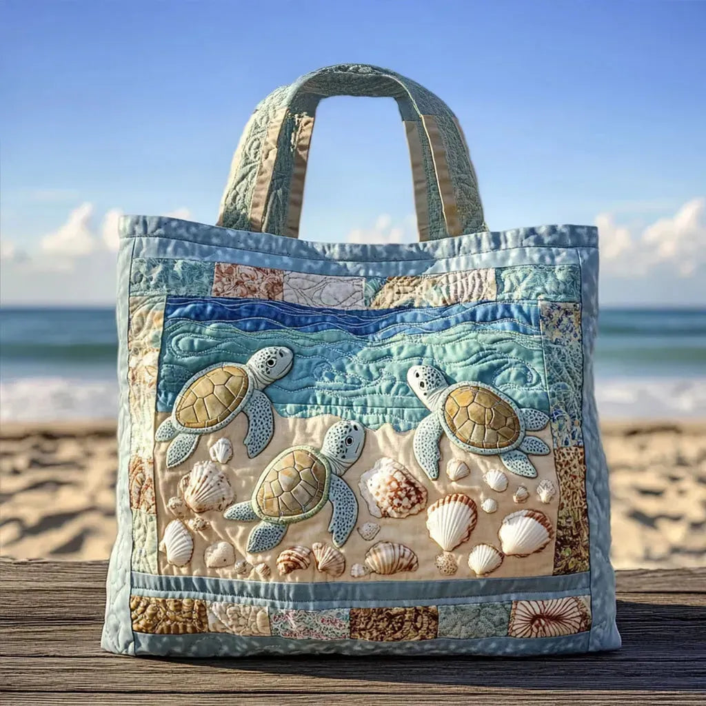 Quilted Handmade Bag - Sea Turtles