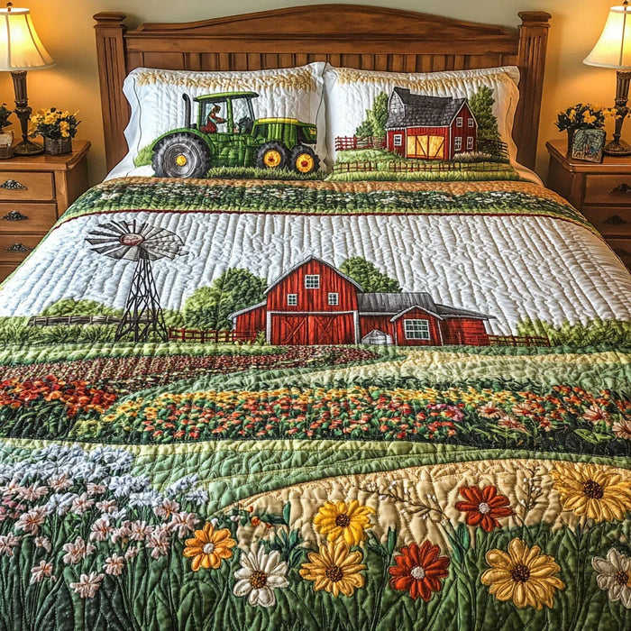 Conjunto de ropa de cama acolchada de 3 piezas - Granja Feliz