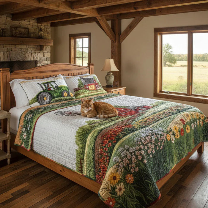 Conjunto de ropa de cama acolchada de 3 piezas - Granja Feliz