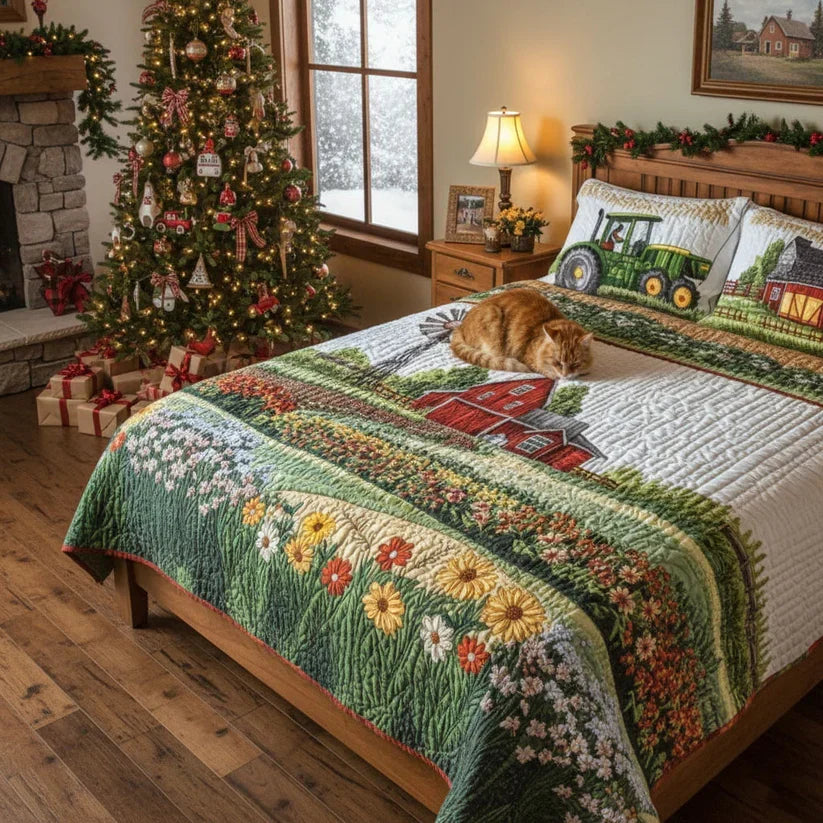 Conjunto de ropa de cama acolchada de 3 piezas - Granja Feliz