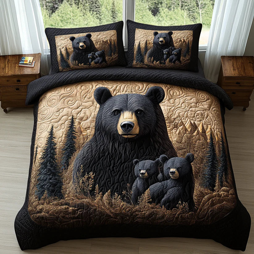 Conjunto de ropa de cama acolchada de 3 piezas - Animales del Bosque