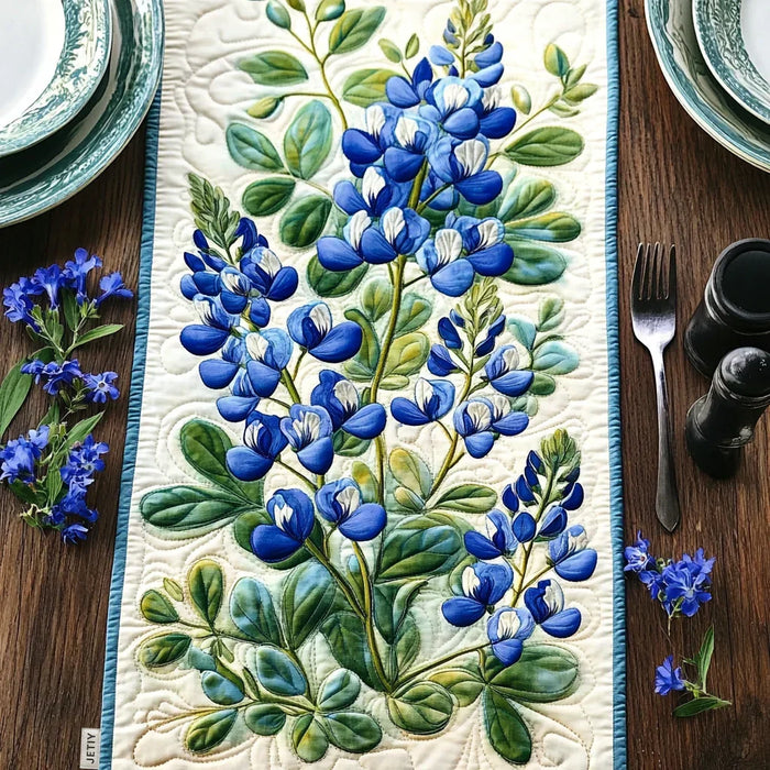 Camino de mesa acolchado - Serenata de Bluebonnets