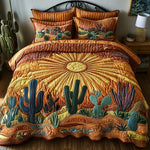 Conjunto de ropa de cama acolchada de 3 piezas - Amanecer en el Cacto