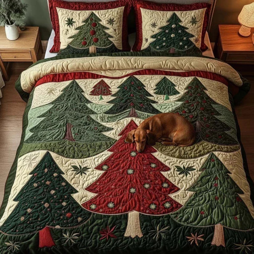 Conjunto de ropa de cama acolchada de 3 piezas - Bosque de la alegría