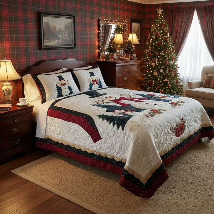 Conjunto de ropa de cama acolchada de 3 piezas - Amigos Helados