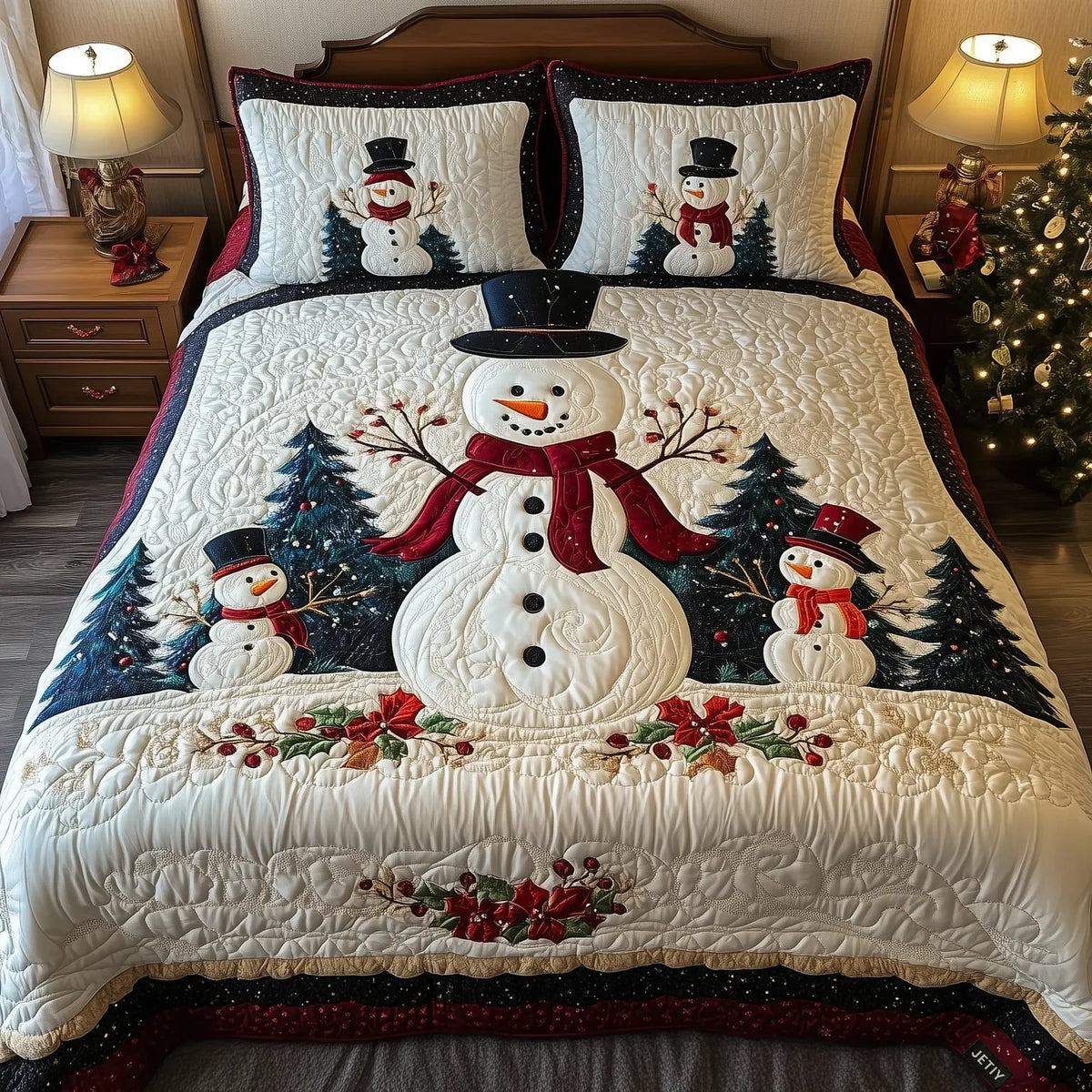Conjunto de ropa de cama acolchada de 3 piezas - Amigos Helados