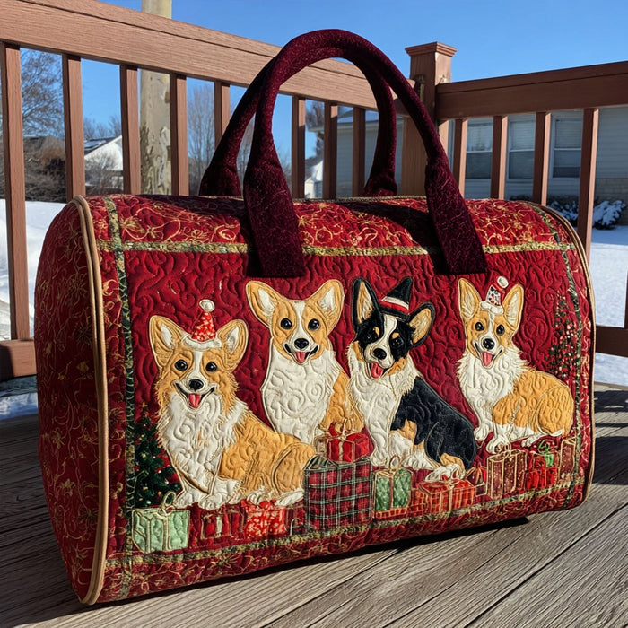 Merry Corgmas Padded Travel Bag