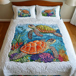 Conjunto de ropa de cama acolchada de 3 piezas - Tortugas