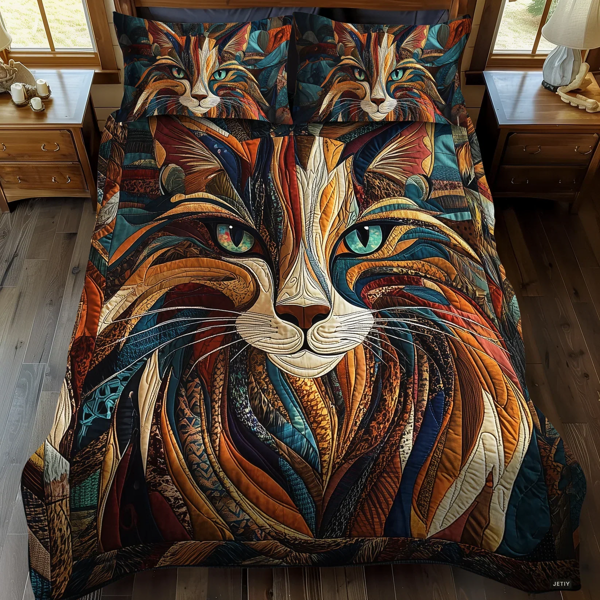 Conjunto de ropa de cama acolchada de 3 piezas - Ronroneos y Manchas