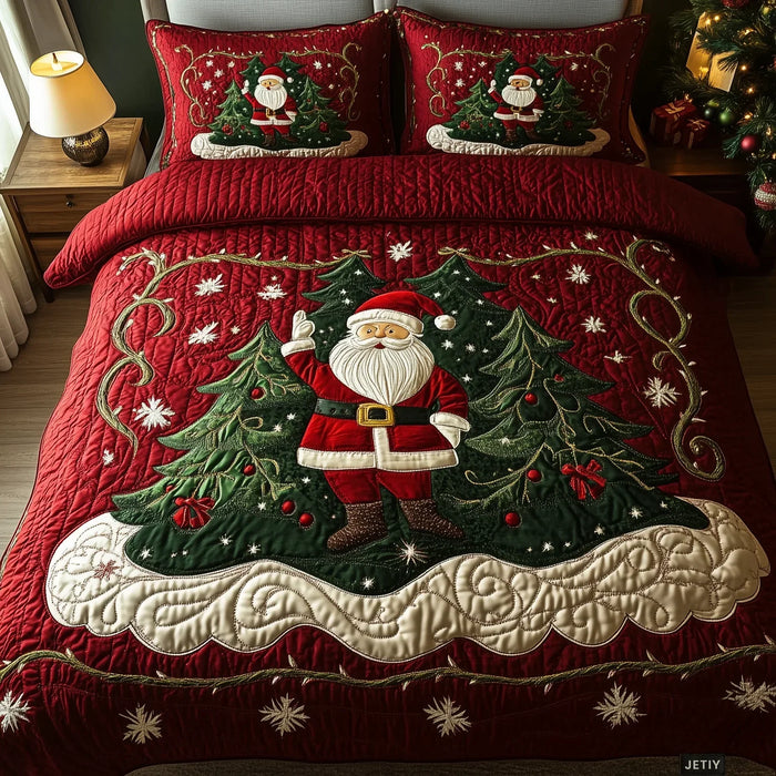 Conjunto de ropa de cama acolchada de 3 piezas - El Mundo de la Oficina de Papá Noel
