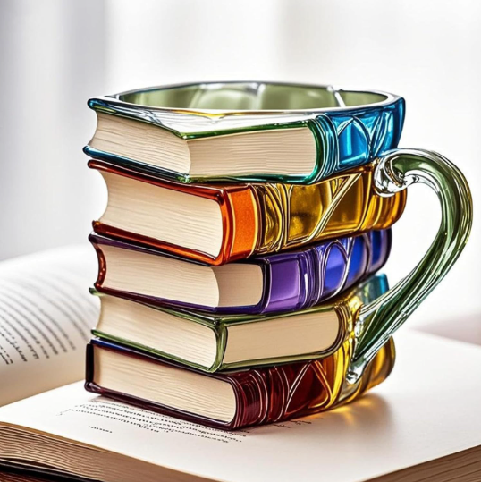 Taza Artesanal Aurora 3D Libro