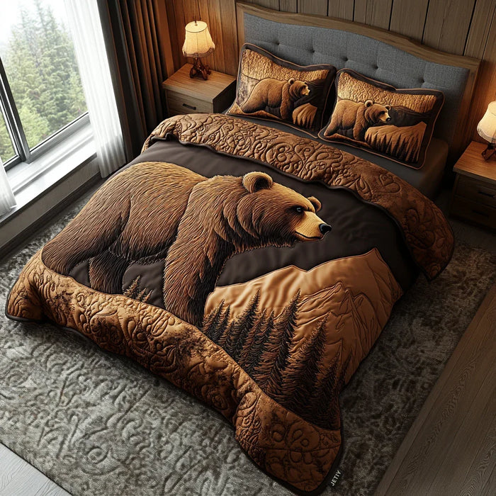 Conjunto de ropa de cama acolchada de 3 piezas - Animales del Bosque