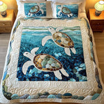 Conjunto de ropa de cama acolchada de 3 piezas - Tortugas