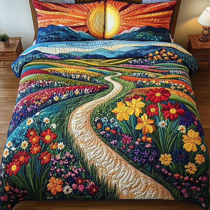 Conjunto de ropa de cama acolchada de 3 piezas - Rayo de Sol