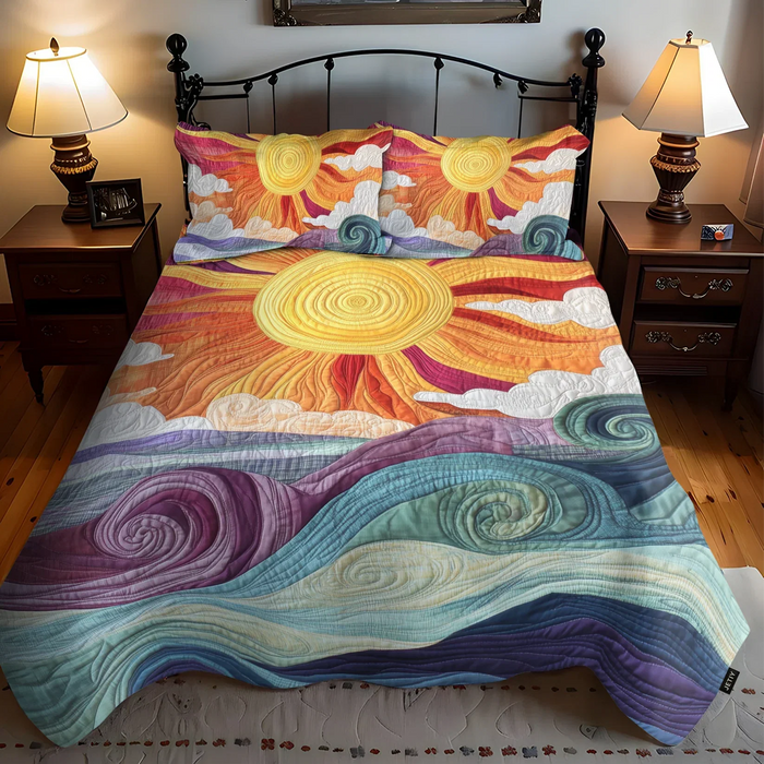 Conjunto de ropa de cama acolchada de 3 piezas - El Encanto Rayo de Sol