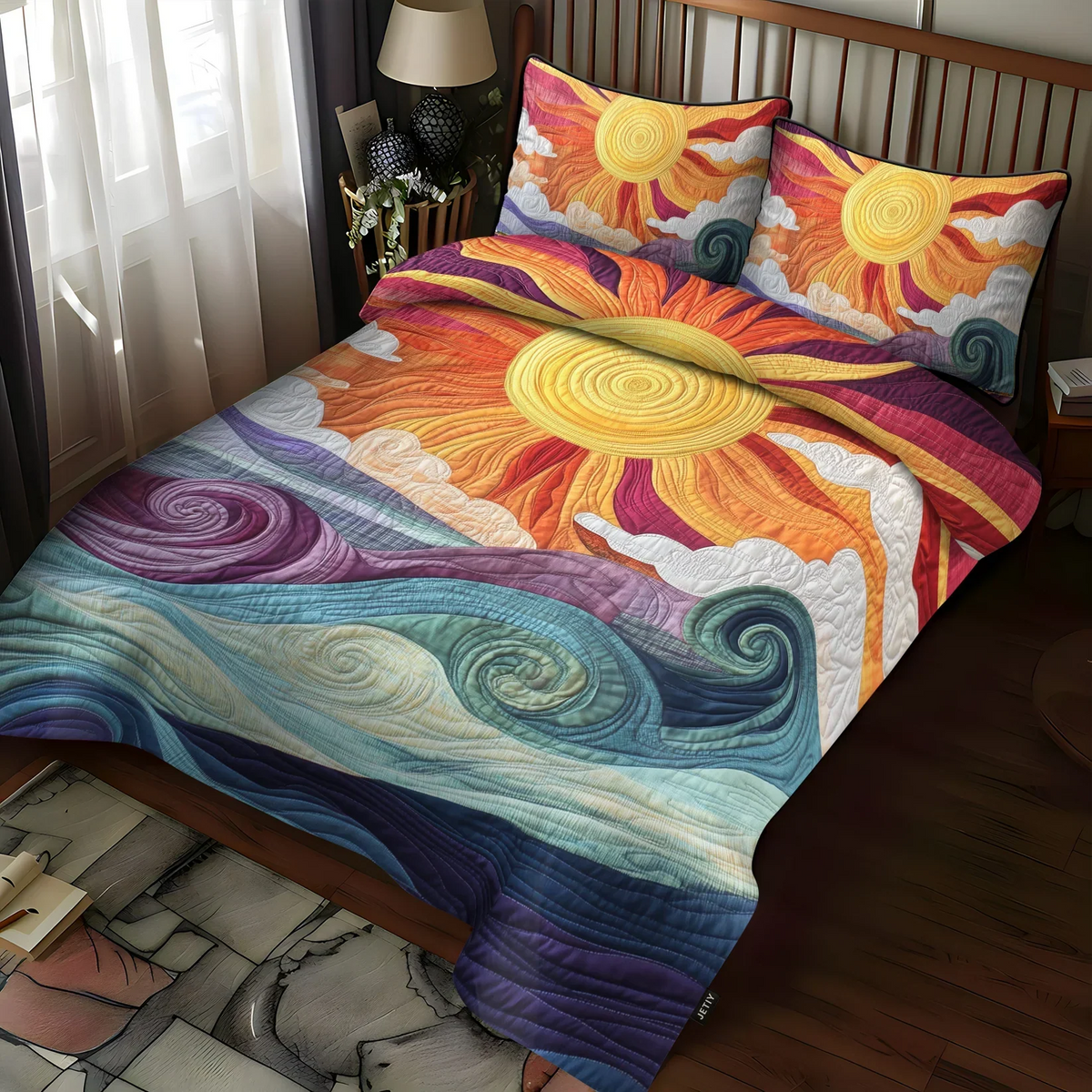 Conjunto de ropa de cama acolchada de 3 piezas - El Encanto Rayo de Sol