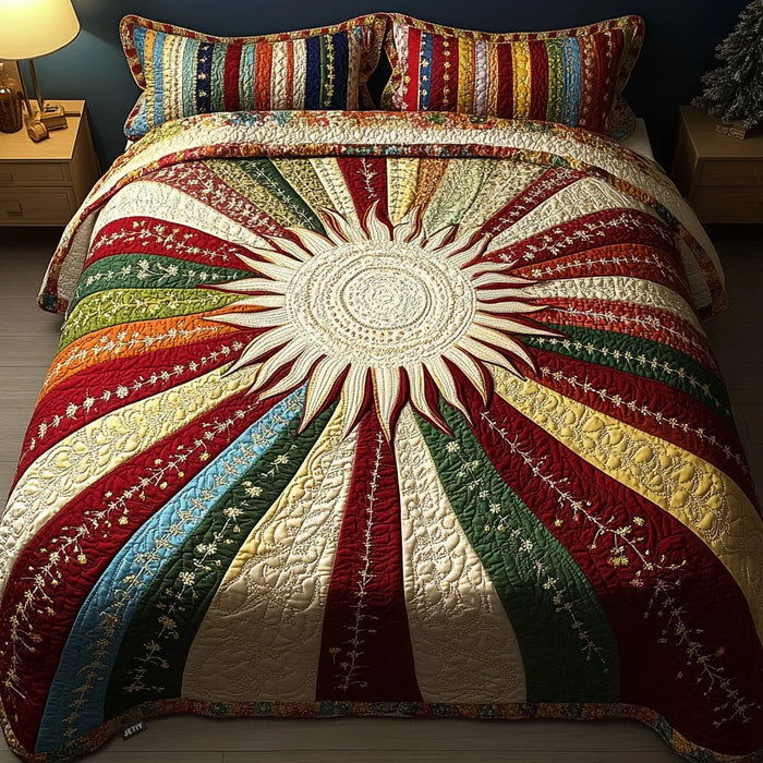 Conjunto de ropa de cama acolchada de 3 piezas - Brillo Solar