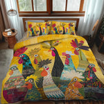 Juego de ropa de cama acolchada de 3 piezas - Gallo del Amanecer