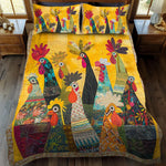 Juego de ropa de cama acolchada de 3 piezas - Gallo del Amanecer