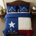 Conjunto de ropa de cama acolchada de 3 piezas - Orgullo de Texas