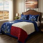 Conjunto de ropa de cama acolchada de 3 piezas - Orgullo de Texas