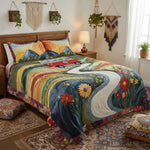 Conjunto de ropa de cama acolchada de 3 piezas - Viaje Vintage