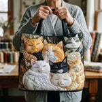 Quilted Handmade Bag - Sleeping Kittens