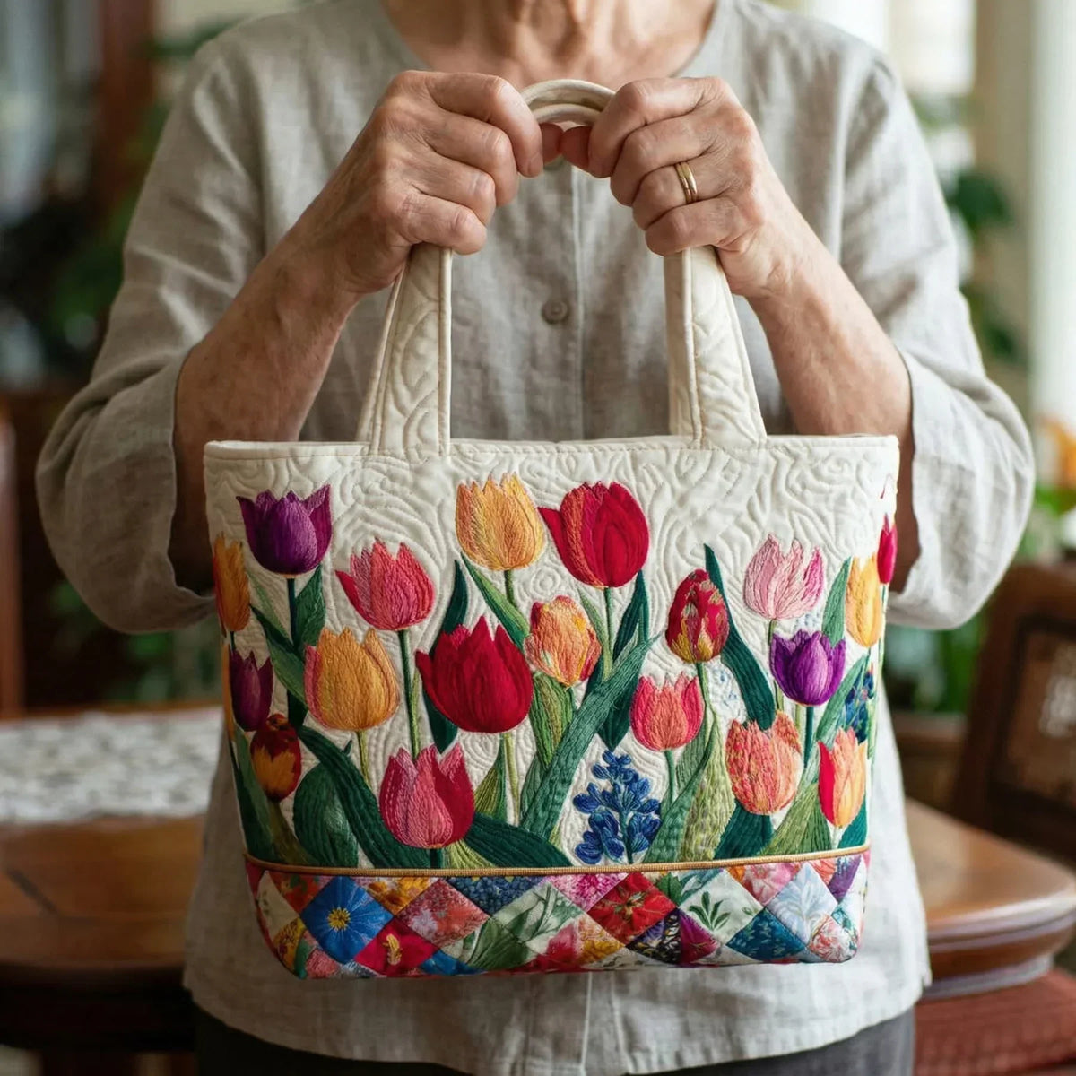Quilted Bag - Tulip Garden