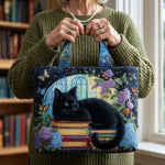 Black Cat on Books - Artisan Bag