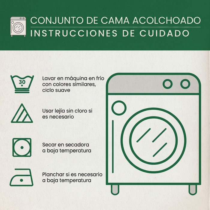 Conjunto de ropa de cama acolchada de 3 piezas - Armonía Dorada