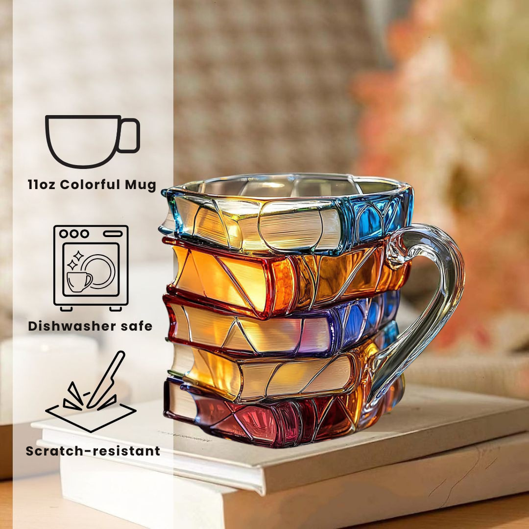Taza Única Artesanal 3D Felicidad para Aficionados a la Lectura